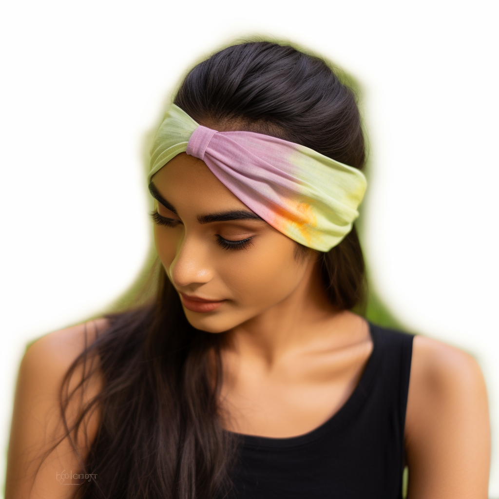 Tie Dye Hair Band : Lemon Pink Shade