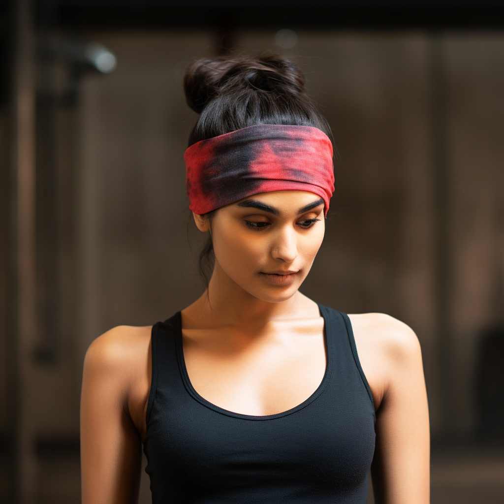 Tie Dye Hair Band : Cherry Black Shade