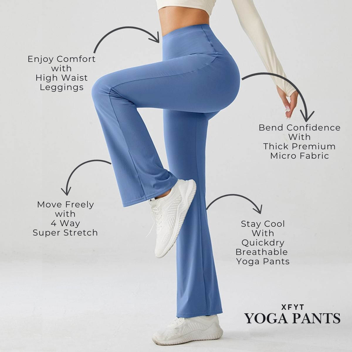 Ocean Blue Luxe High Rise Flare Yoga Pants