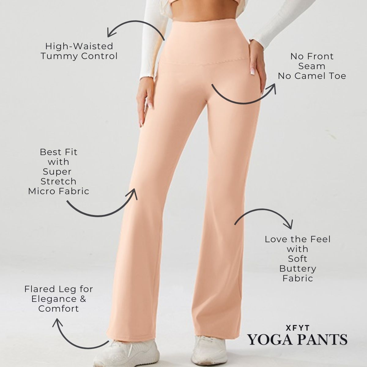 Soft Peach Luxe High Rise Flare Yoga Pants