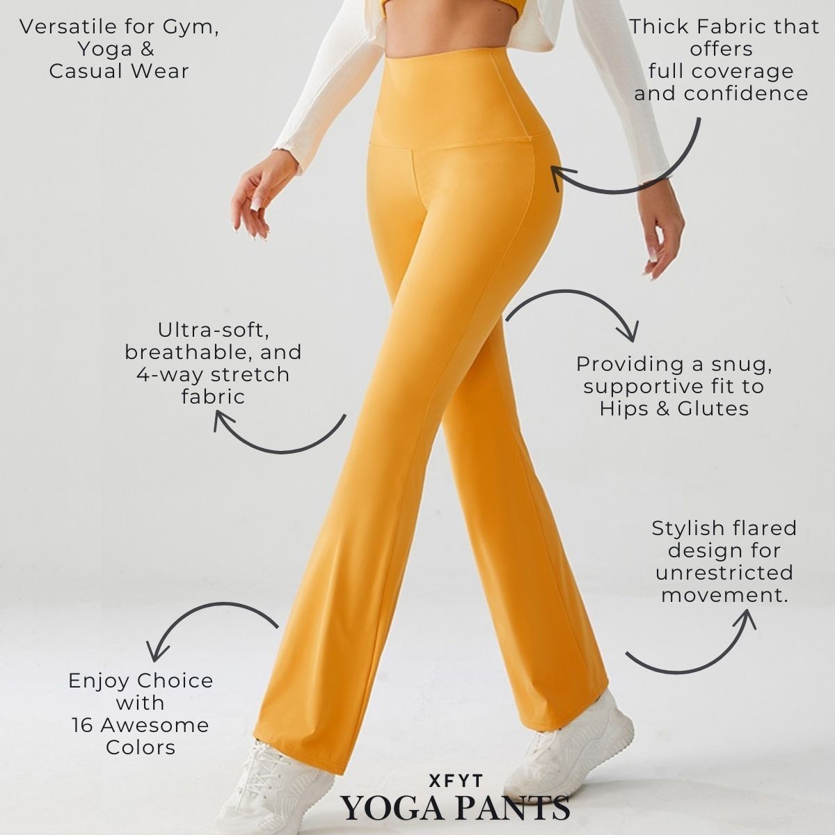 Sunshine Yellow Luxe High Rise Flare Yoga Pants