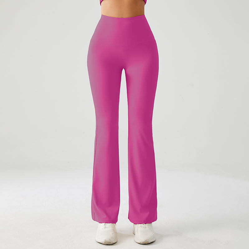 Berry Pink Luxe High Rise Flare Yoga Pants