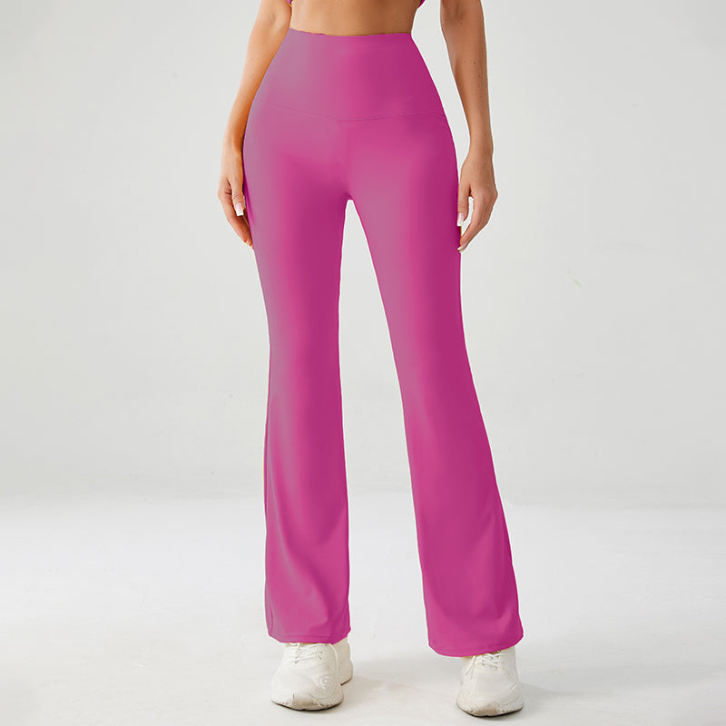 Berry Pink Luxe High Rise Flare Yoga Pants