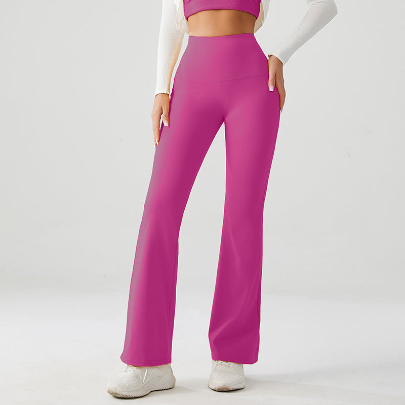Berry Pink Luxe High Rise Flare Yoga Pants