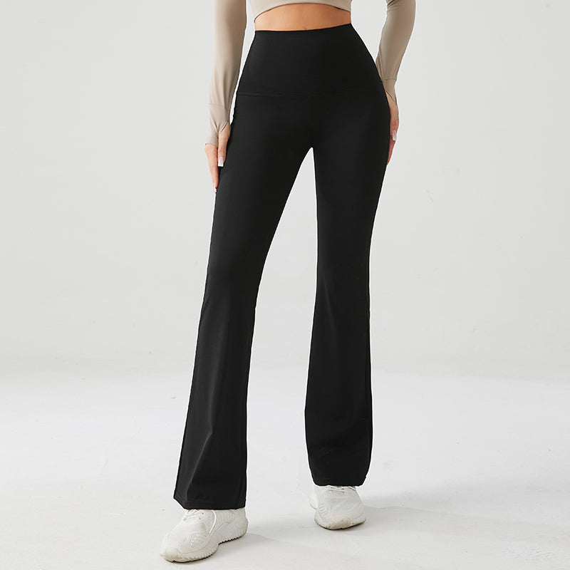 Chic Black Luxe High Rise Flare Yoga Pants