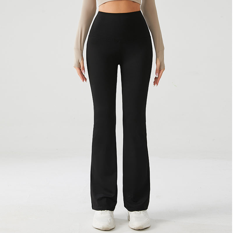 Chic Black Luxe High Rise Flare Yoga Pants