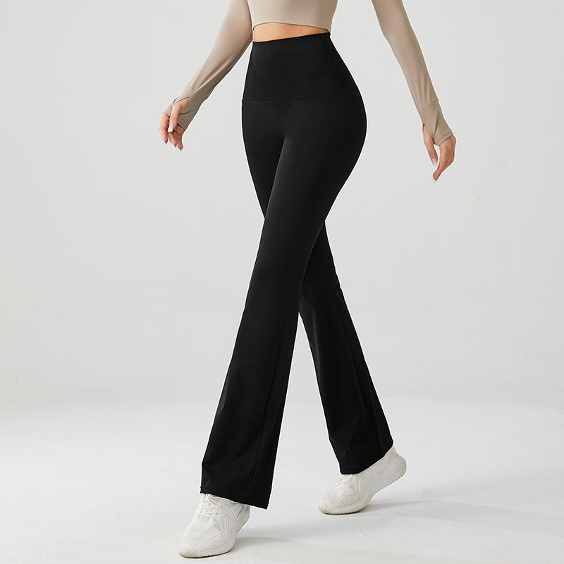 Chic Black Luxe High Rise Flare Yoga Pants