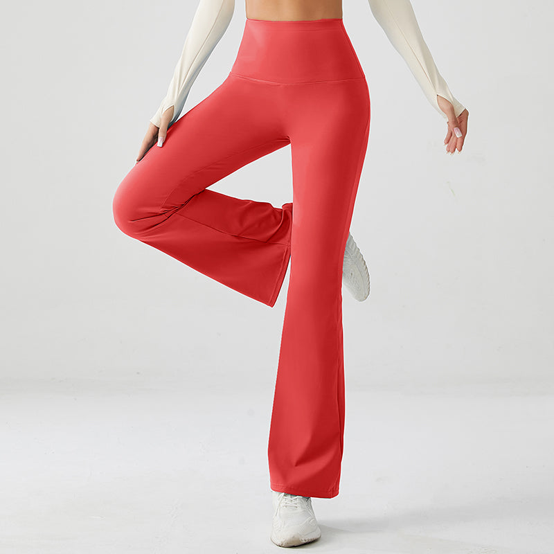 Flaming Red Luxe High Rise Flare Yoga Pants