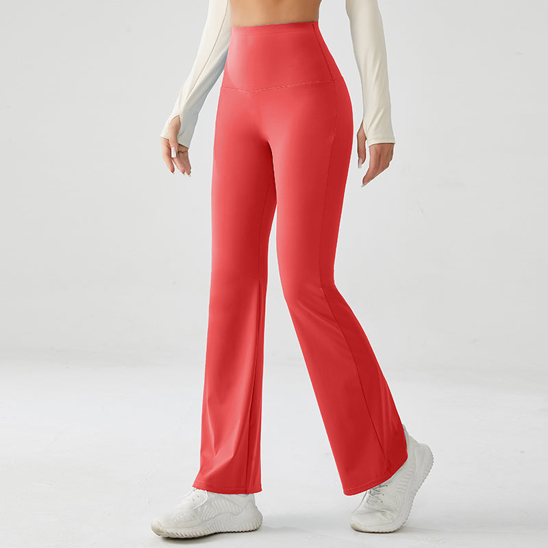 Flaming Red Luxe High Rise Flare Yoga Pants