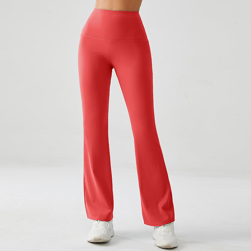 Flaming Red Luxe High Rise Flare Yoga Pants