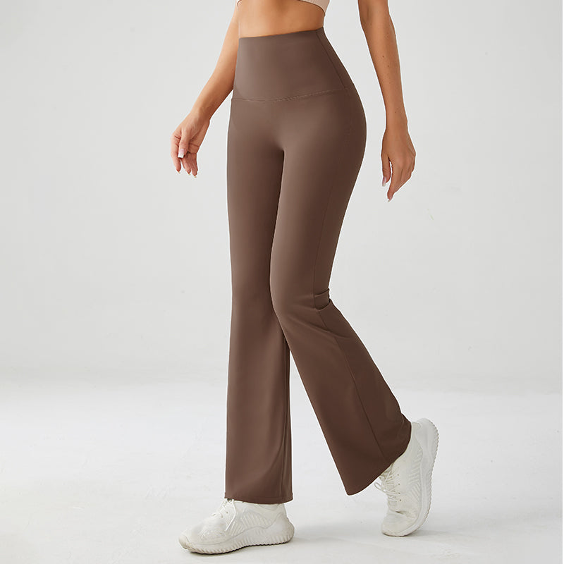Mocha Brown Luxe High Rise Flare Yoga Pants