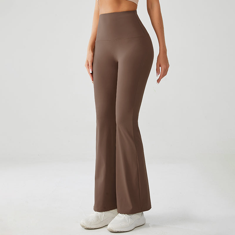 Mocha Brown Luxe High Rise Flare Yoga Pants
