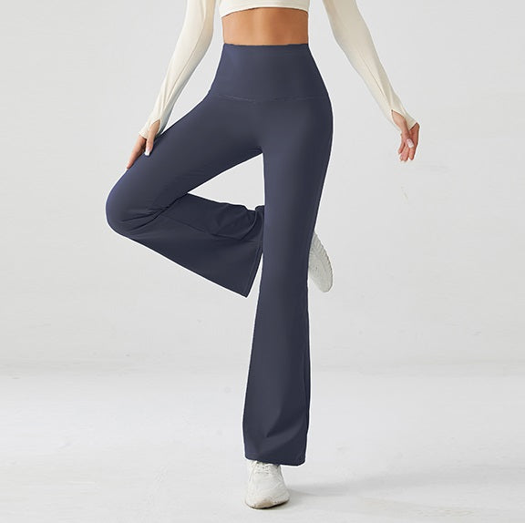Electric Blue Luxe High Rise Flare Yoga Pants