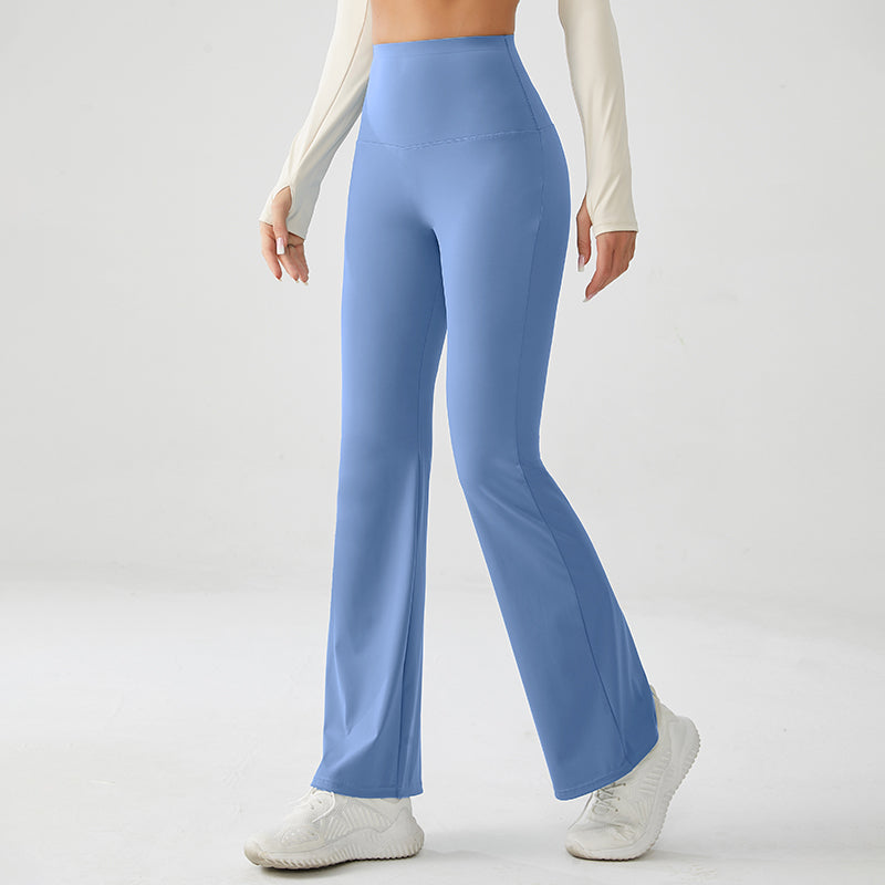 Ocean Blue Luxe High Rise Flare Yoga Pants