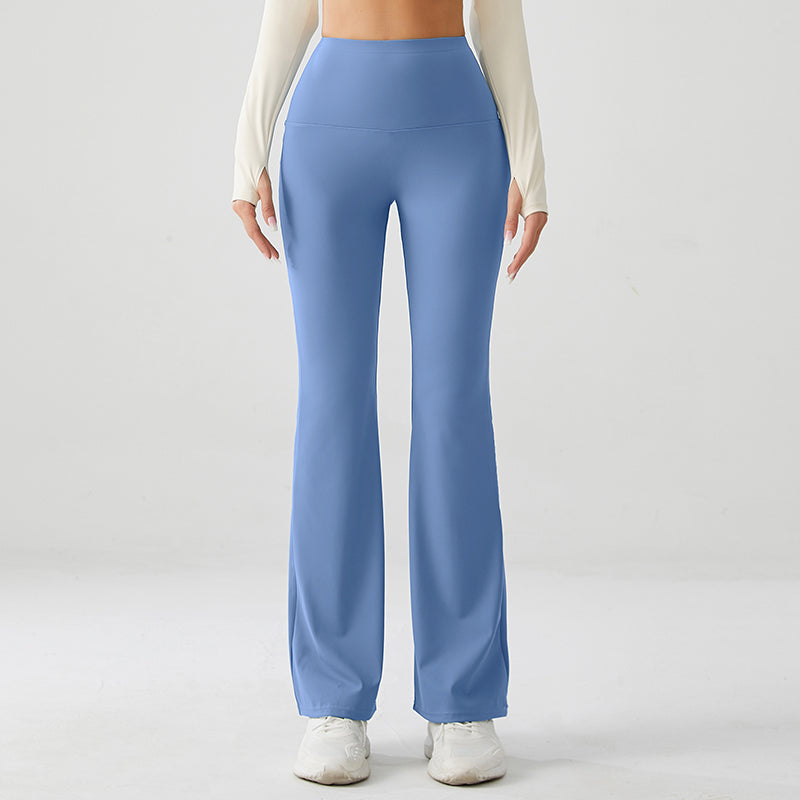 Ocean Blue Luxe High Rise Flare Yoga Pants