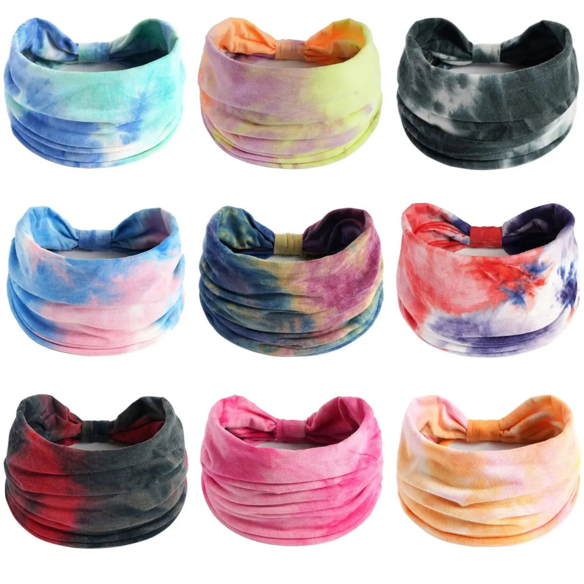 2025 Special Sale - Pack of 9 Tie Dye Hairbands : Limited Edition