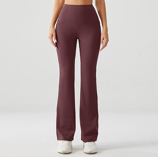Velvet Wine Luxe High Rise Flare Yoga Pants