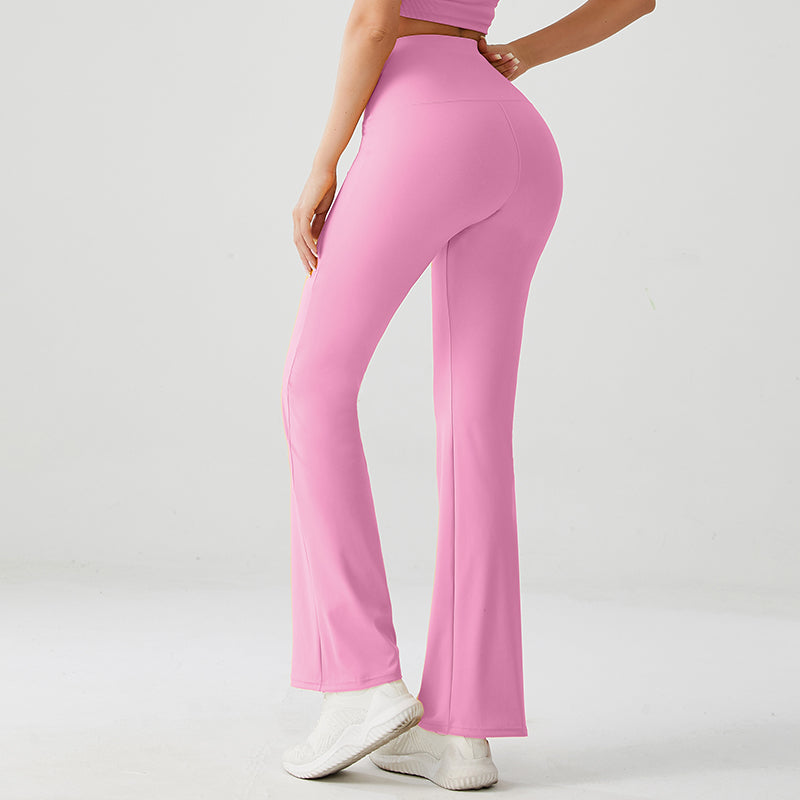 Rosy Pink Luxe High Rise Flare Yoga Pants