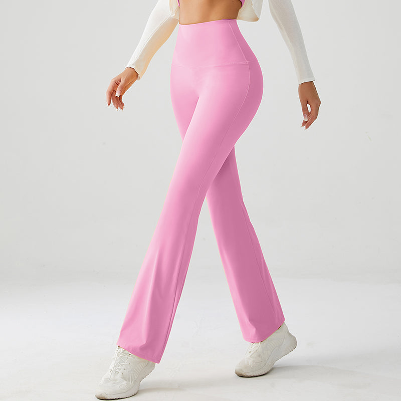 Rosy Pink Luxe High Rise Flare Yoga Pants