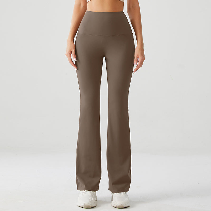 Sandy Brown Luxe High Rise Flare Yoga Pants