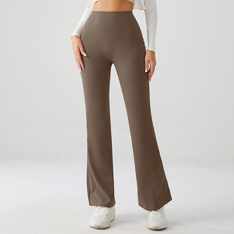 Sandy Brown Luxe High Rise Flare Yoga Pants