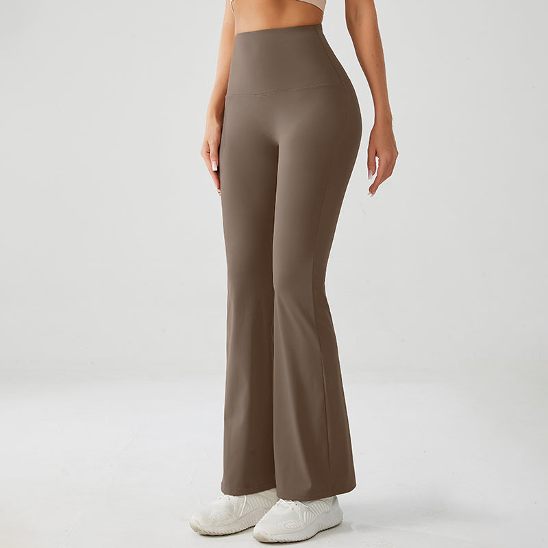 Sandy Brown Luxe High Rise Flare Yoga Pants