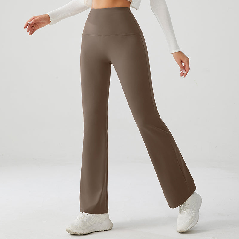 Sandy Brown Luxe High Rise Flare Yoga Pants