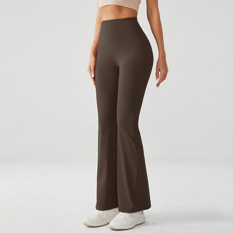 Terra Brown Luxe High Rise Flare Yoga Pants