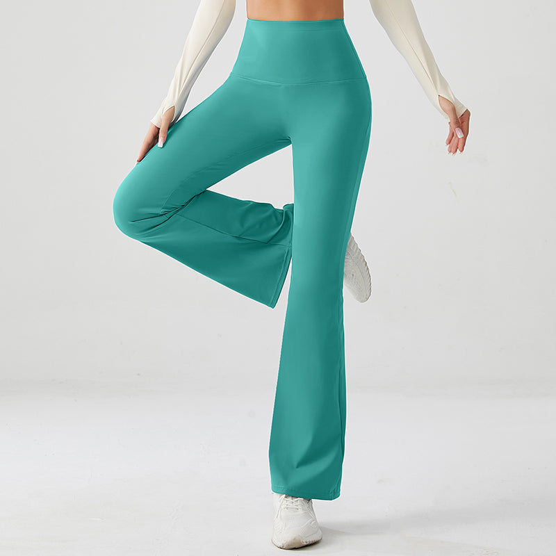 Tropical Teal Luxe High Rise Flare Yoga Pants