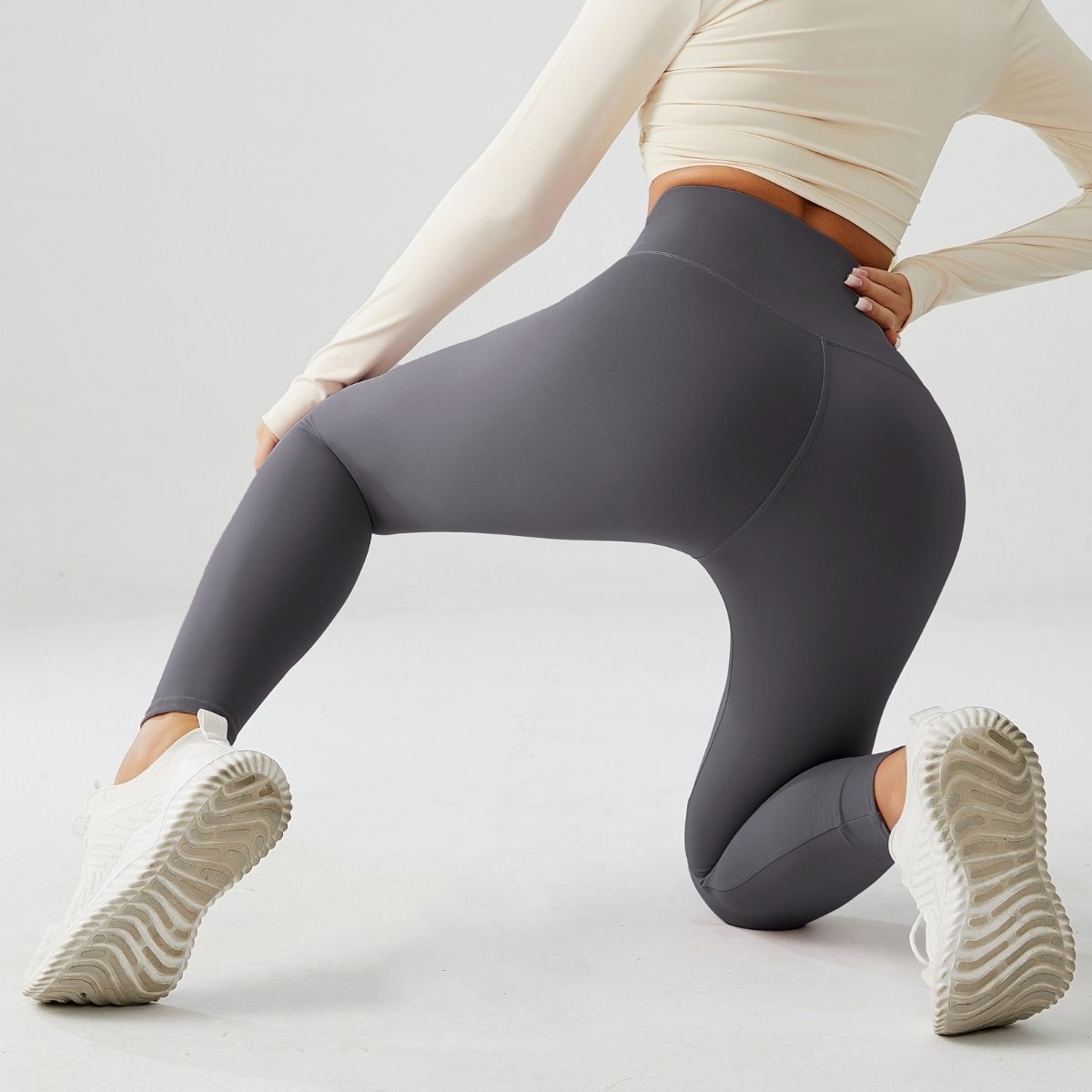 Crossover V-Waist Lunar Grey Yoga Leggings