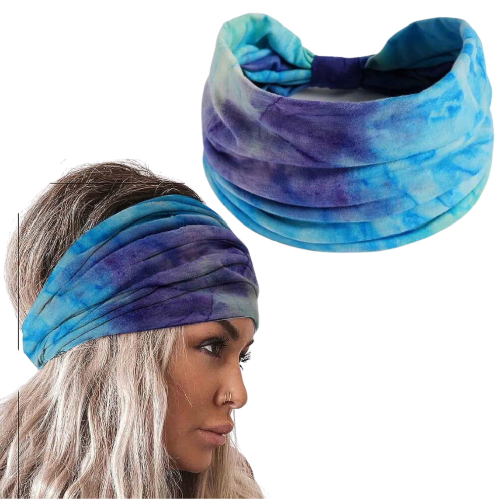 XFyt super soft wide Tie Dye sweat workout gym sports hairband for women girls