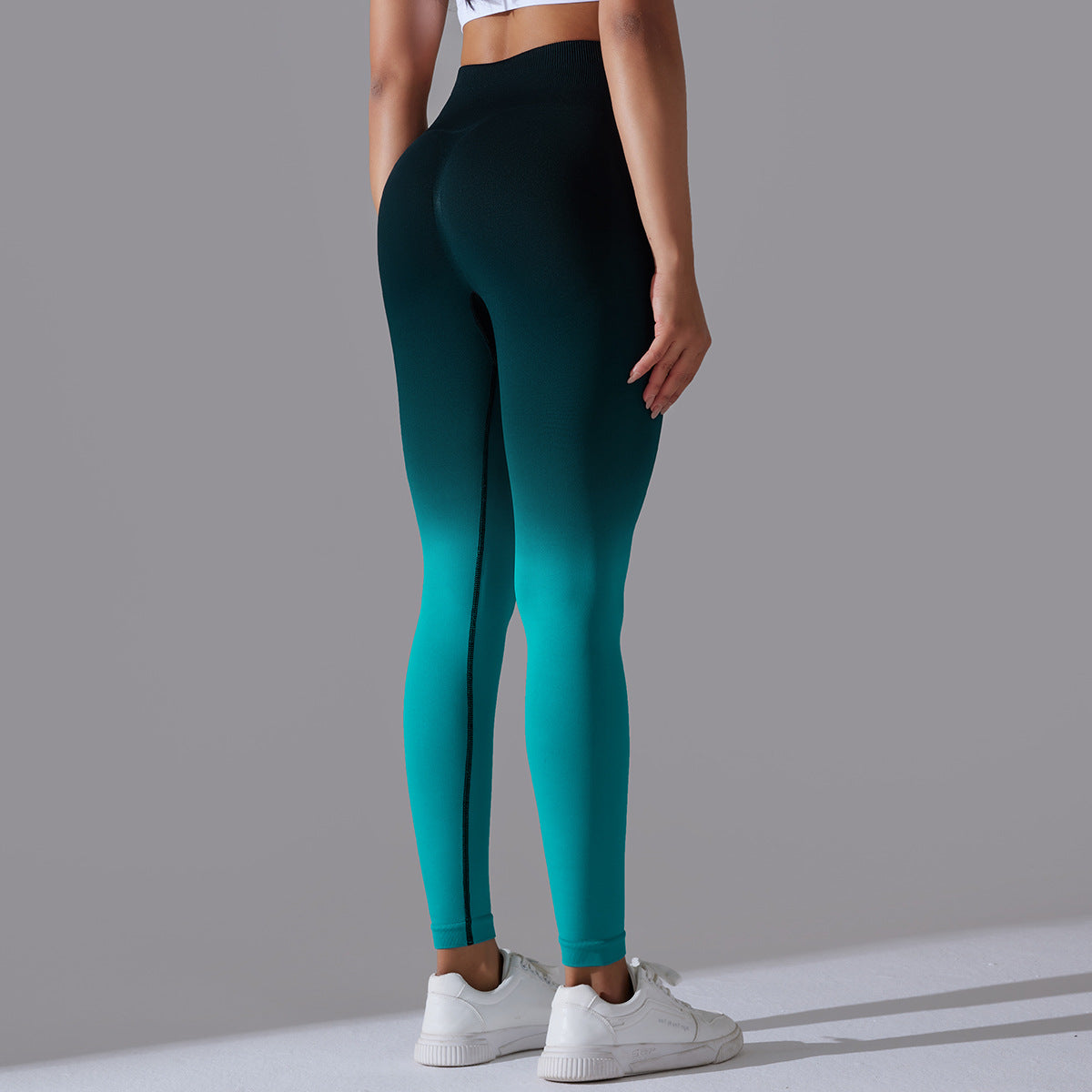 Aqua Blue High Waist Seamless Yoga Pants