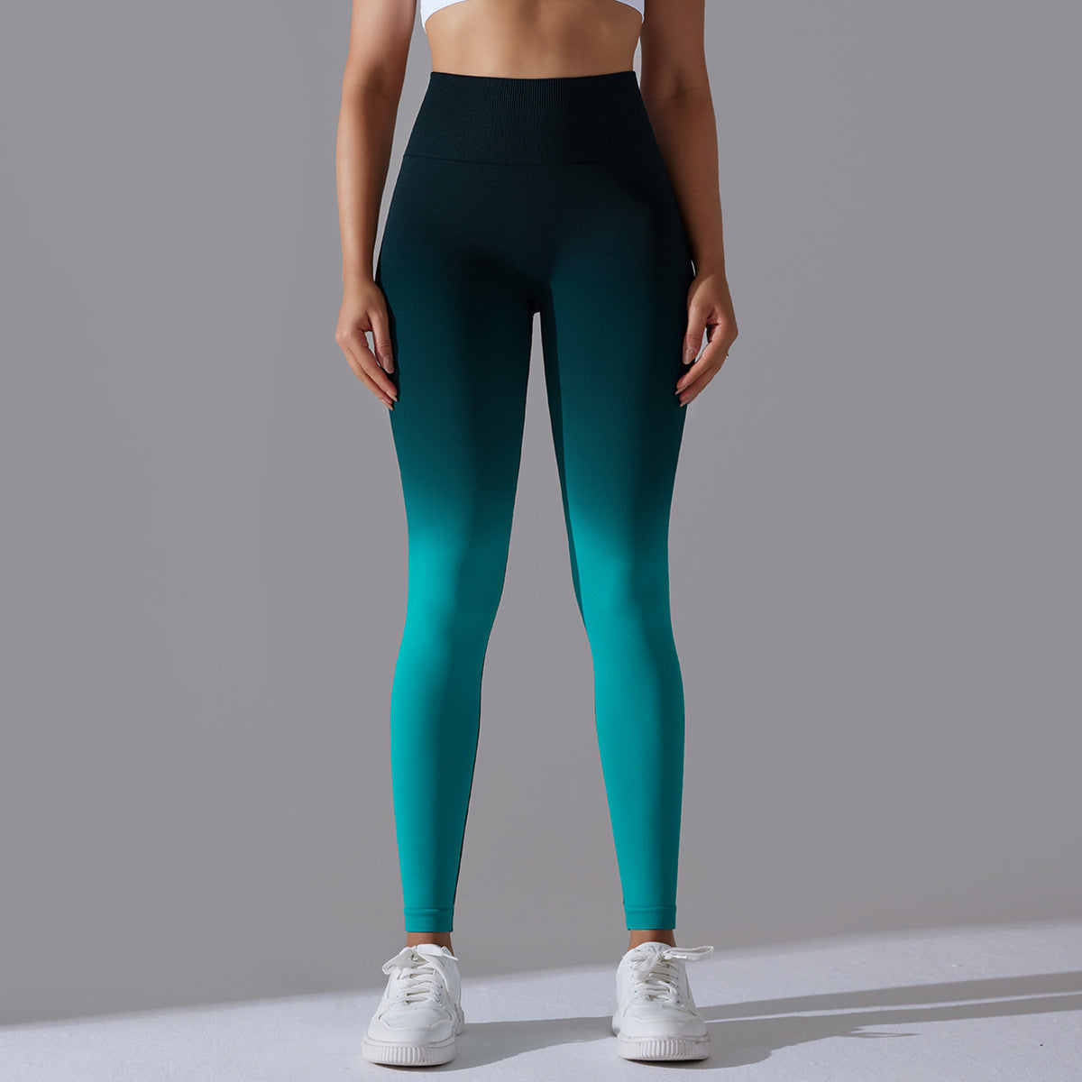 Aqua Blue High Waist Seamless Yoga Pants