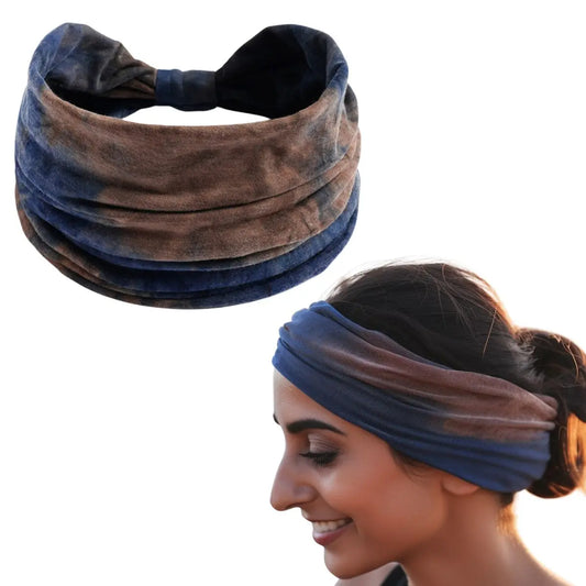 Tie Dye Hair Band : Indigo Earth Shade