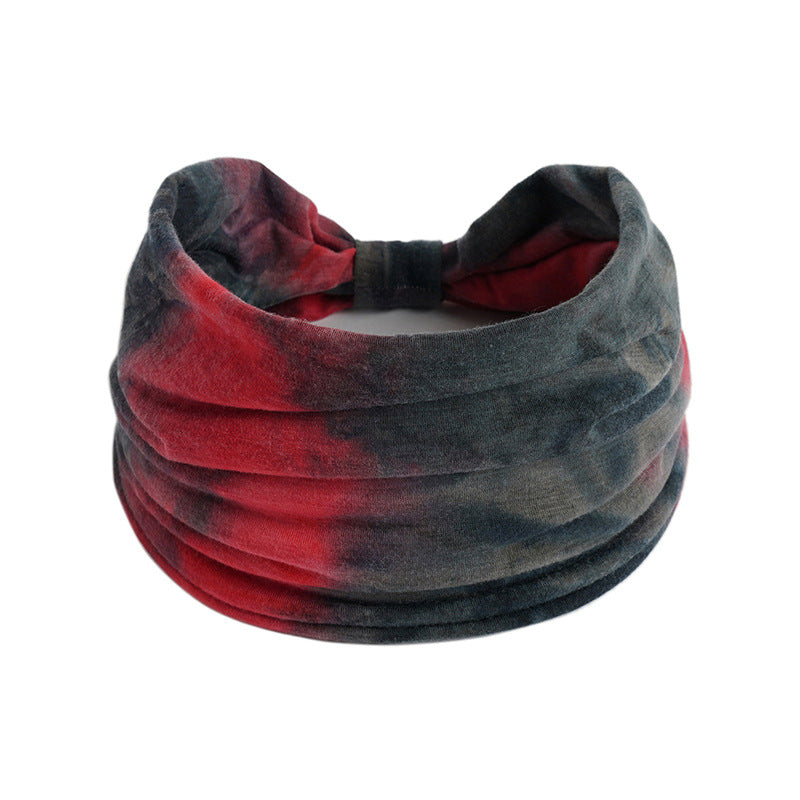 Tie Dye Hair Band : Cherry Black Shade