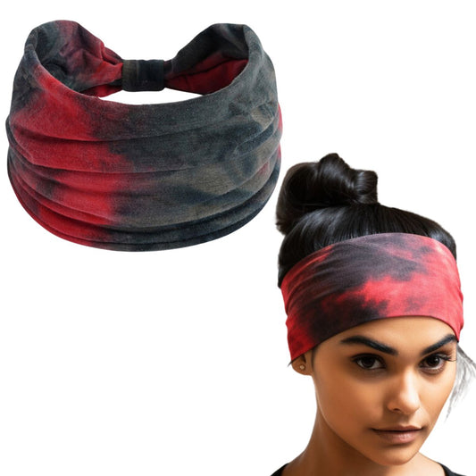 Tie Dye Hair Band : Cherry Black Shade