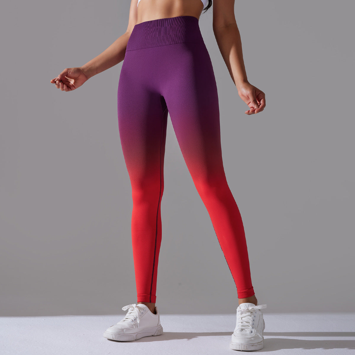 Crimson Red High Waist Seamless Yoga Pants