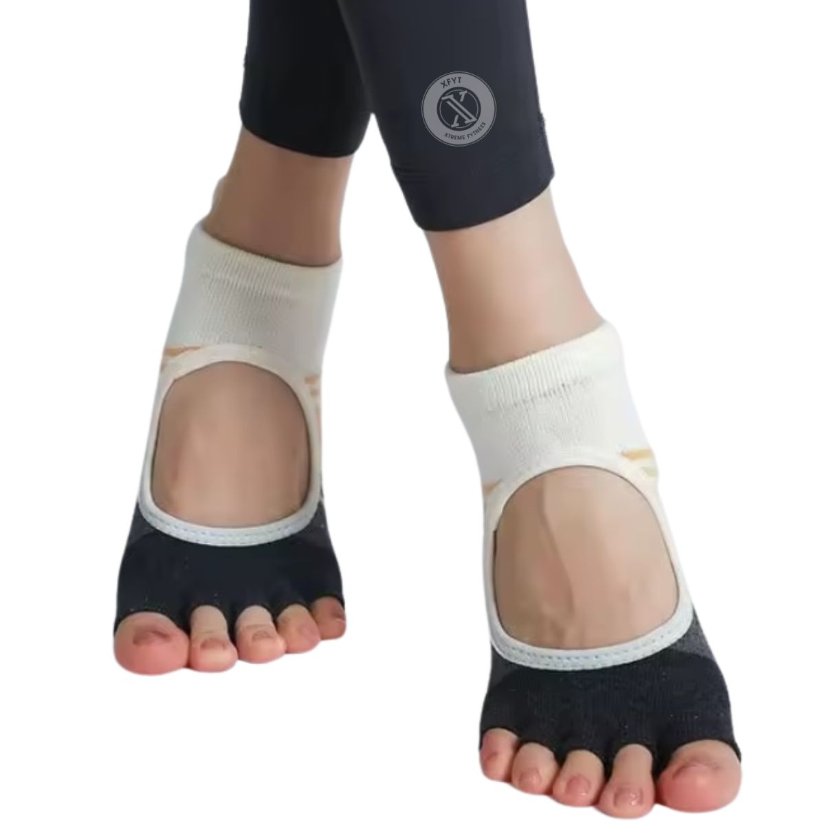 XFyt open toe yoga socks for pilates dance grip