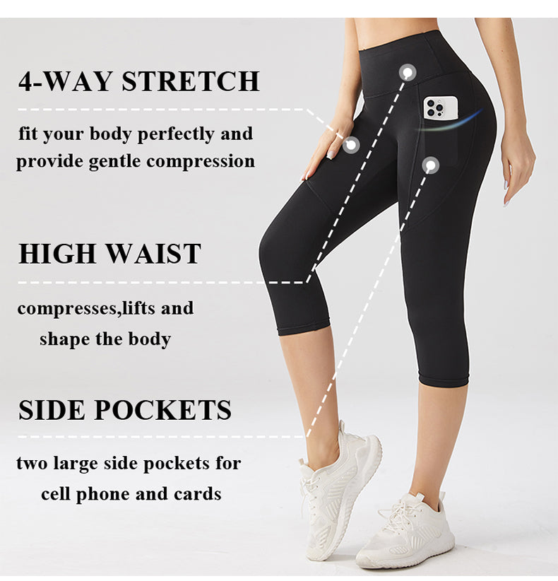 Onyx Black Yoga Capri