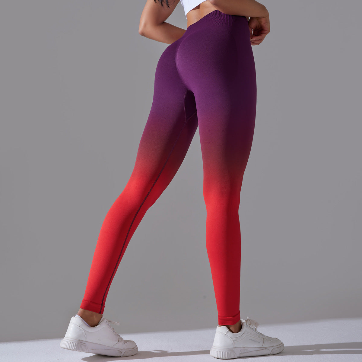 Crimson Red High Waist Seamless Yoga Pants