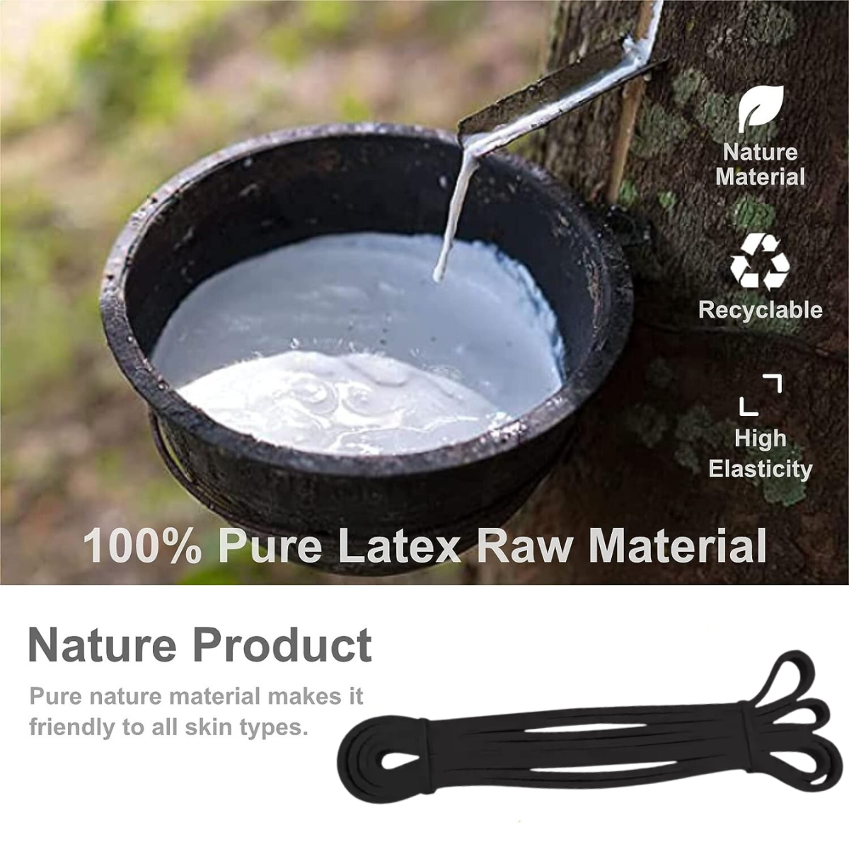 Pull up Resistance Loop Bands - Black - 30 to 70 Lbs