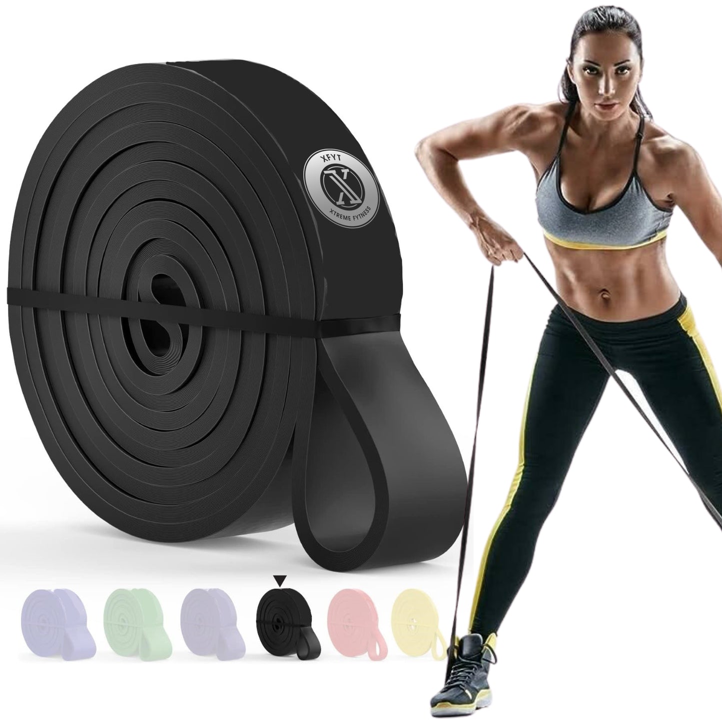 Pull up Resistance Loop Bands - Black - 30 to 70 Lbs