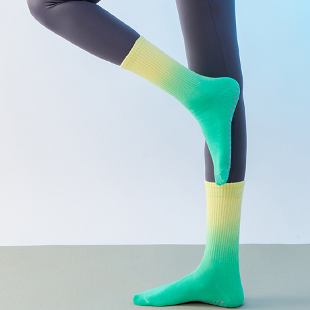 Lime Zest FlowFade Grip Socks