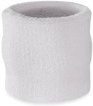 Cotton Wrist Sweat Band : White (Pack of 2)