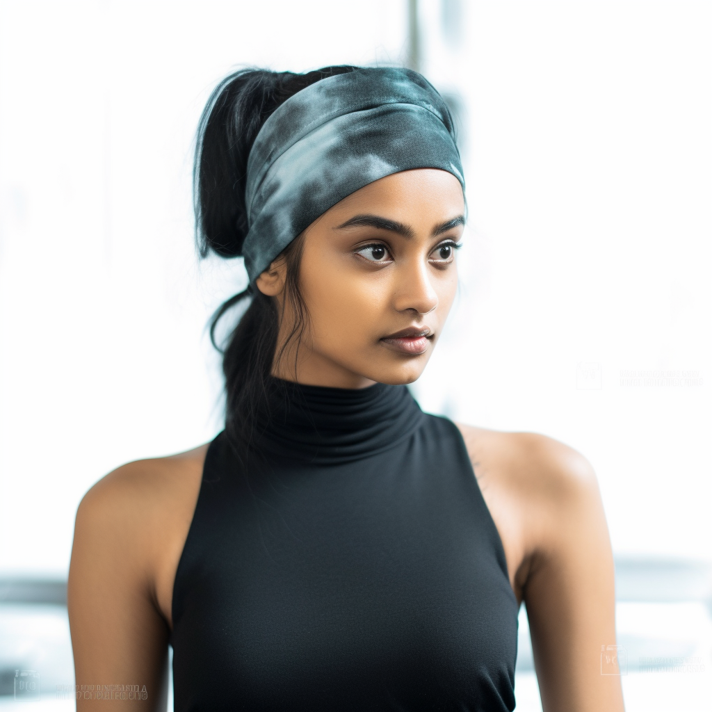 Black XFyt super soft wide Tie Dye sweat workout gym hairband for women and girls