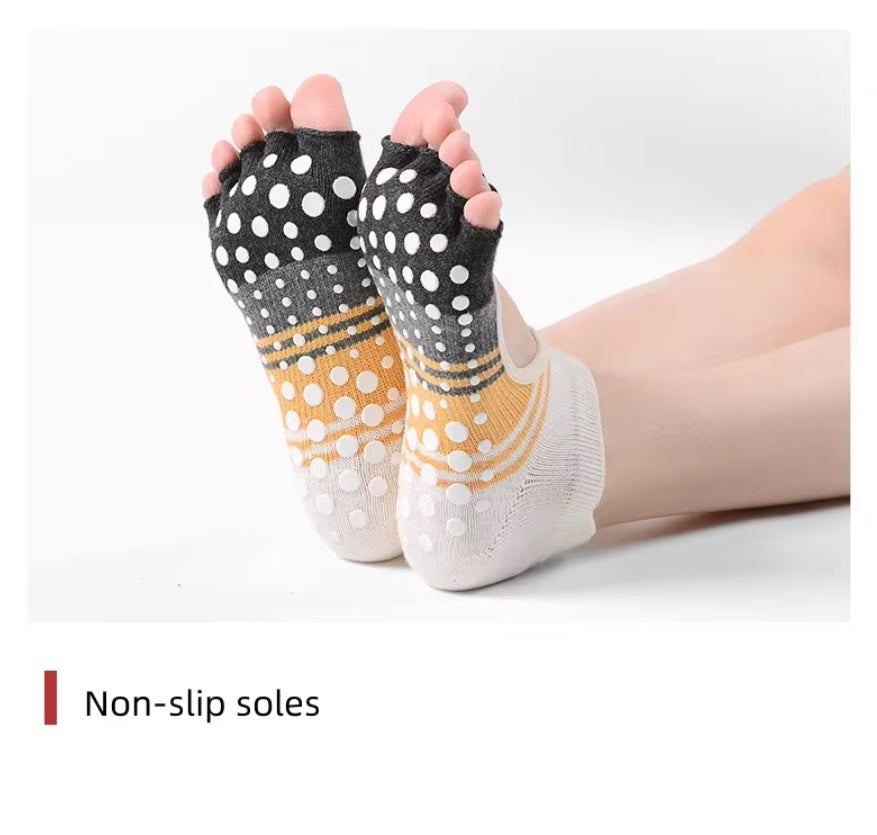 XFyt non slip open toe yoga socks yellow