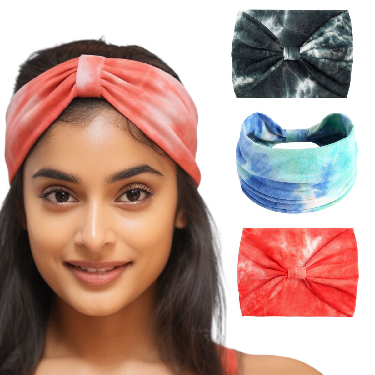 Tie Dye Hairbands Pack of 3 : Beau Mix