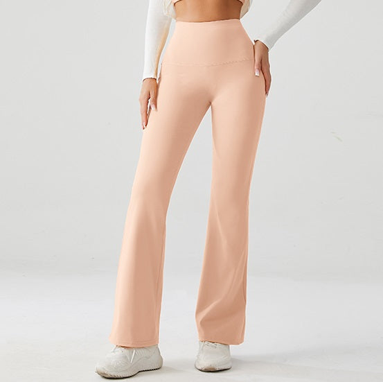 Soft Peach Luxe High Rise Flare Yoga Pants