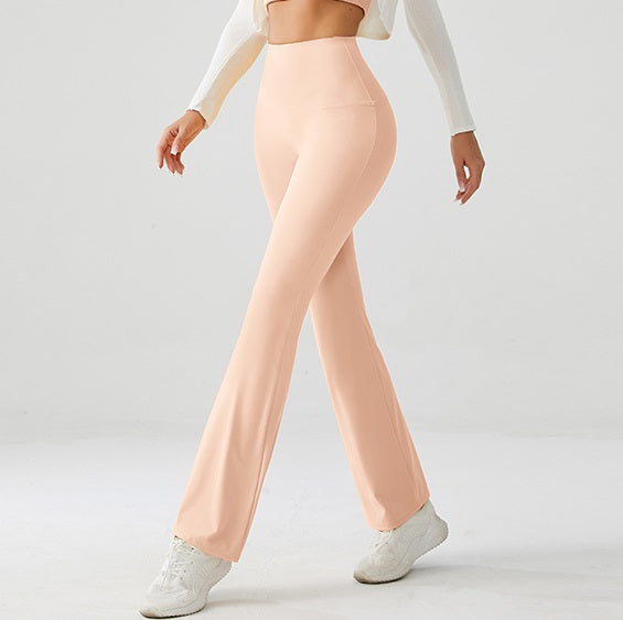Soft Peach Luxe High Rise Flare Yoga Pants