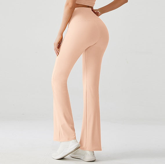 Soft Peach Luxe High Rise Flare Yoga Pants